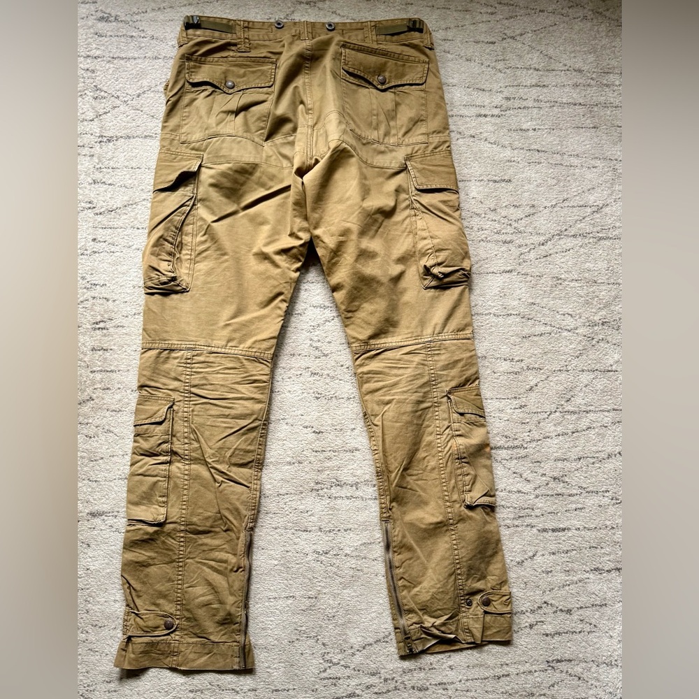 RRL Double RL Tan, utility style. 8 pocket cargo Pants 34/34 - Picture 6 of 16